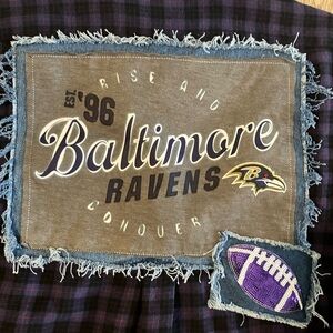Upcycled Flannel Ravens Shirt. XXL.